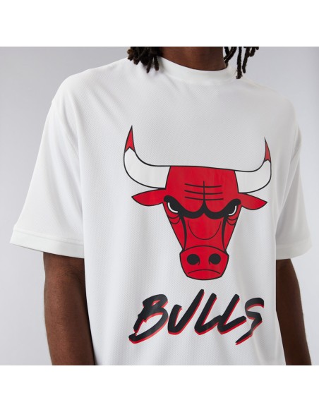 T-shirts New Era NBA Script Mesh Tee Chicago Bulls Černé