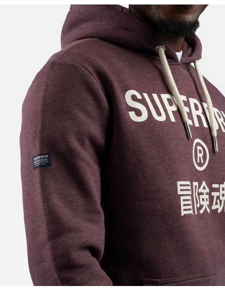 SUPERDRY Vintage Corp Logo Marl Hood - Sudadera