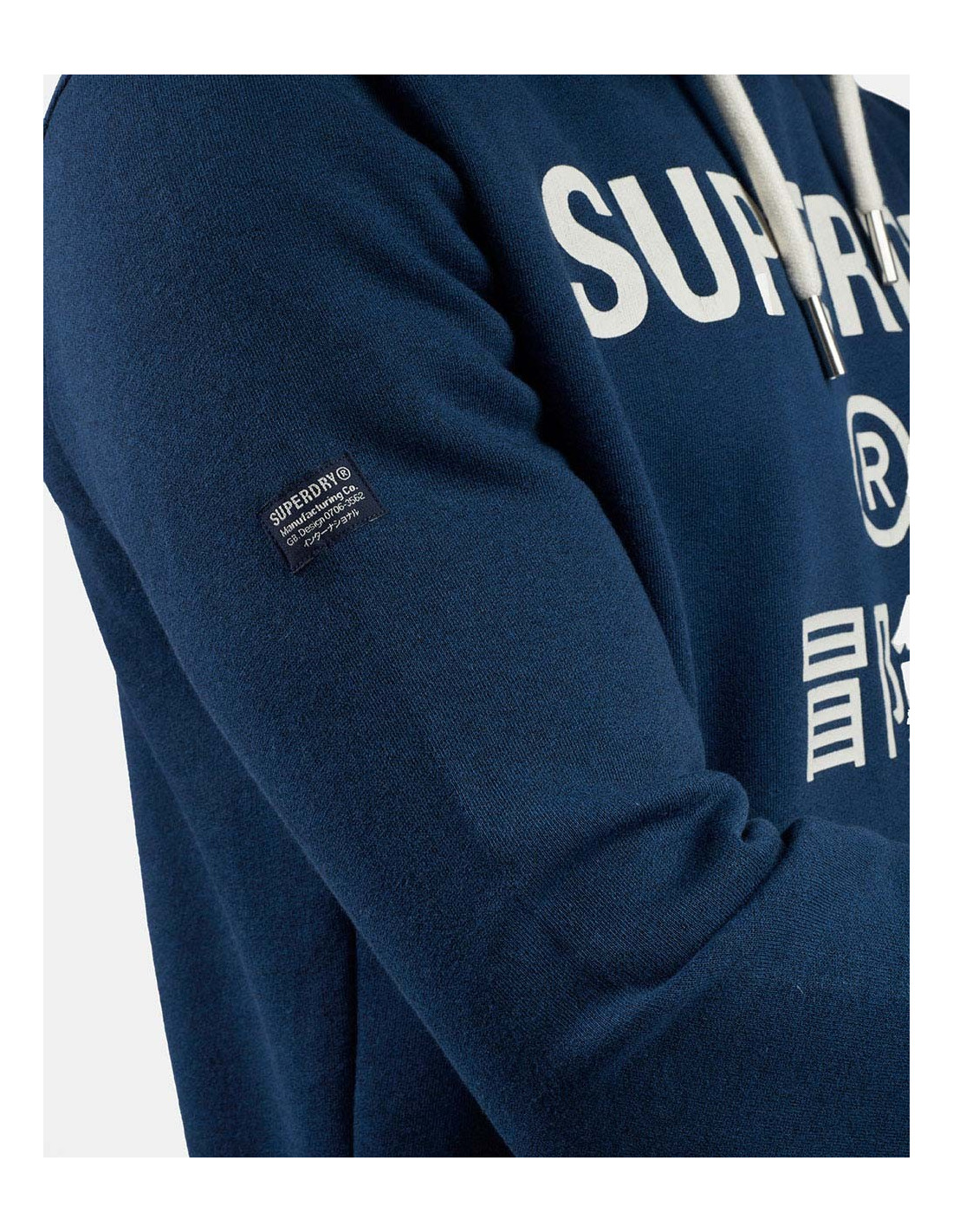 【Superdry】Superdry レトロ ストライプ ロゴ パーカー Superdry Hoodie Women Size Small Sweatshirt Pullover Blue