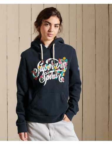 SUPERDRY Script Style Floral Hood - Sweatshirt