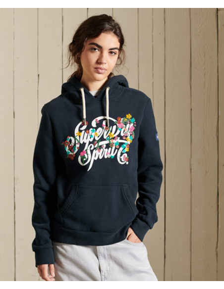SUPERDRY Script Style Floral Hood - Moletom
