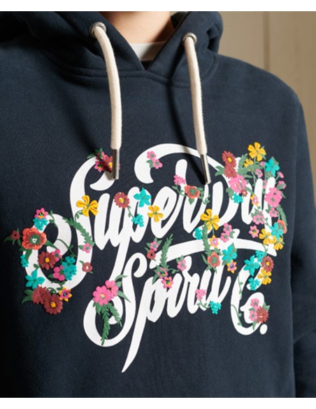 SUPERDRY Script Style Floral Hood - Moletom