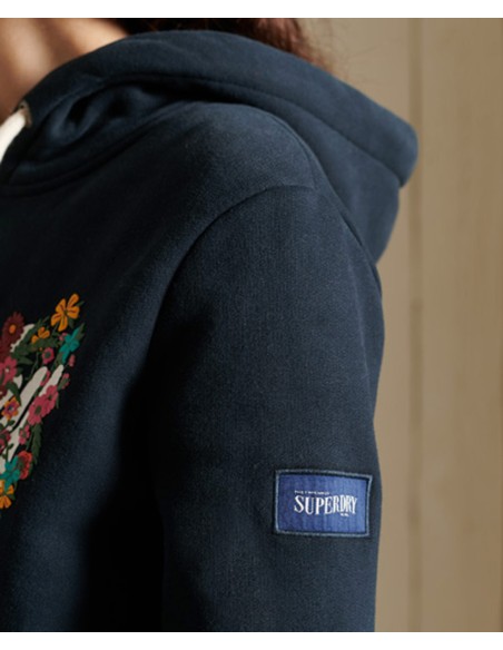 SUPERDRY Script Style Floral Hood - Sweatshirt