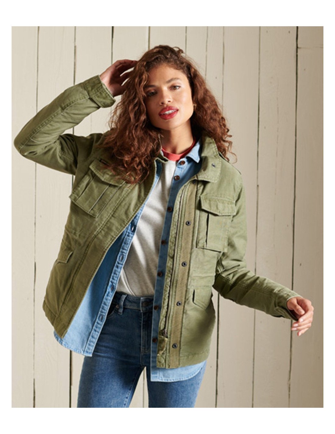 soltero perfil deseo SUPERDRY Rookie Borg Lined Military Jkt - Chaqueta