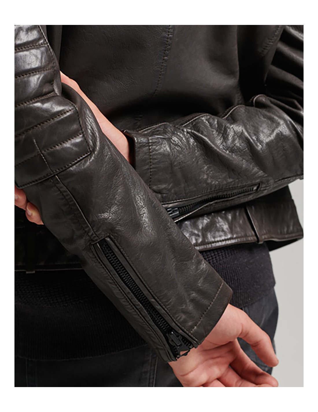SUPERDRY Heritage Leather Moto Racer Jacket