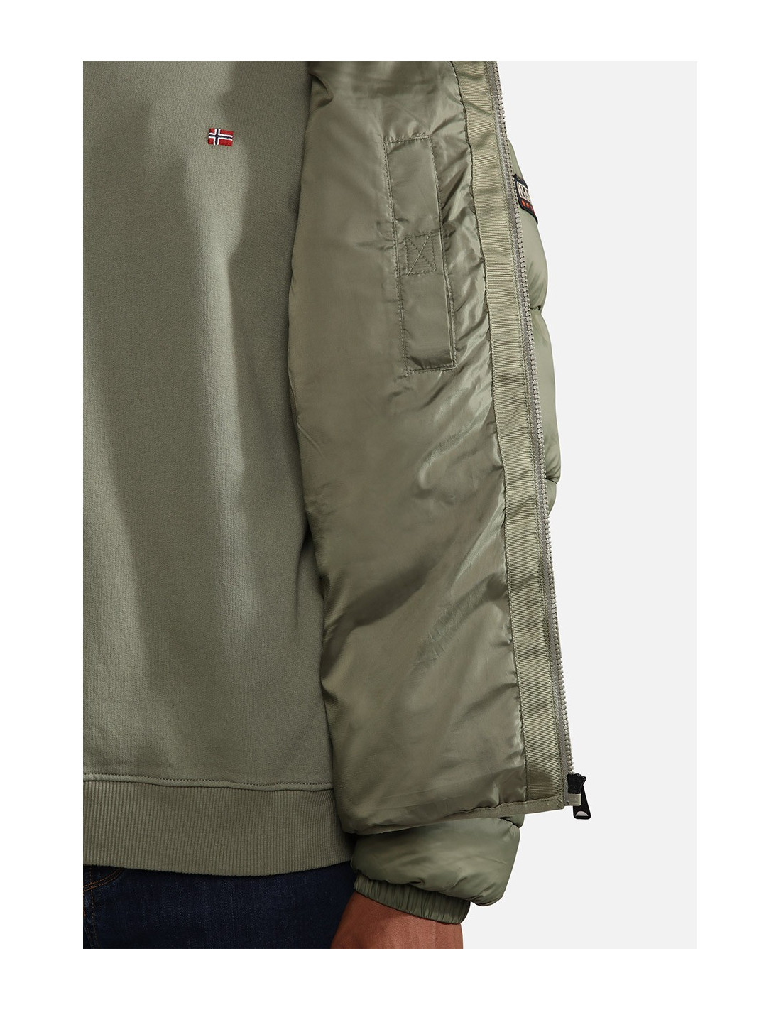 Napapijri Jacket Medium Khaki Green Geographic Expedition