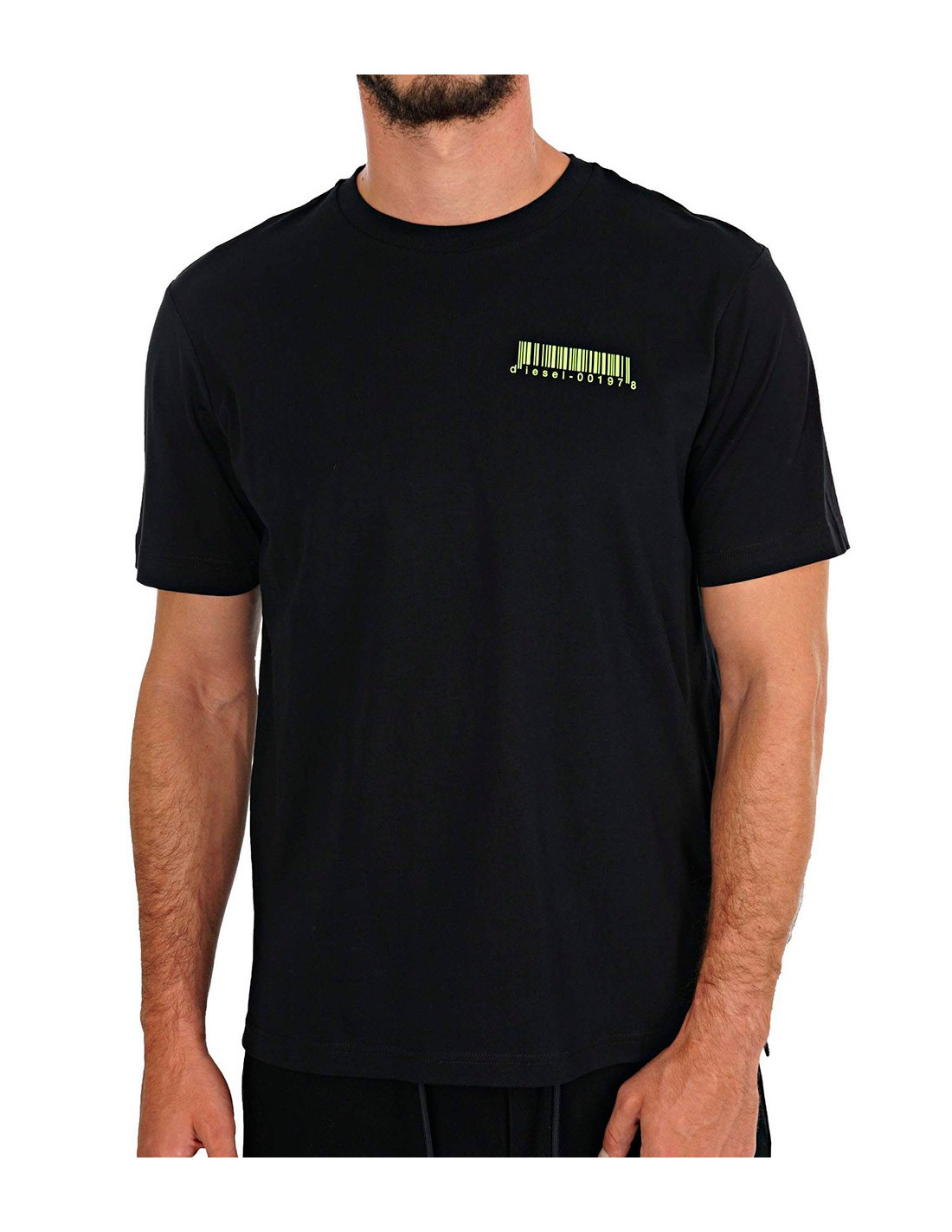 Men's T-shirt with blurry tattoo prints | Black | Diesel