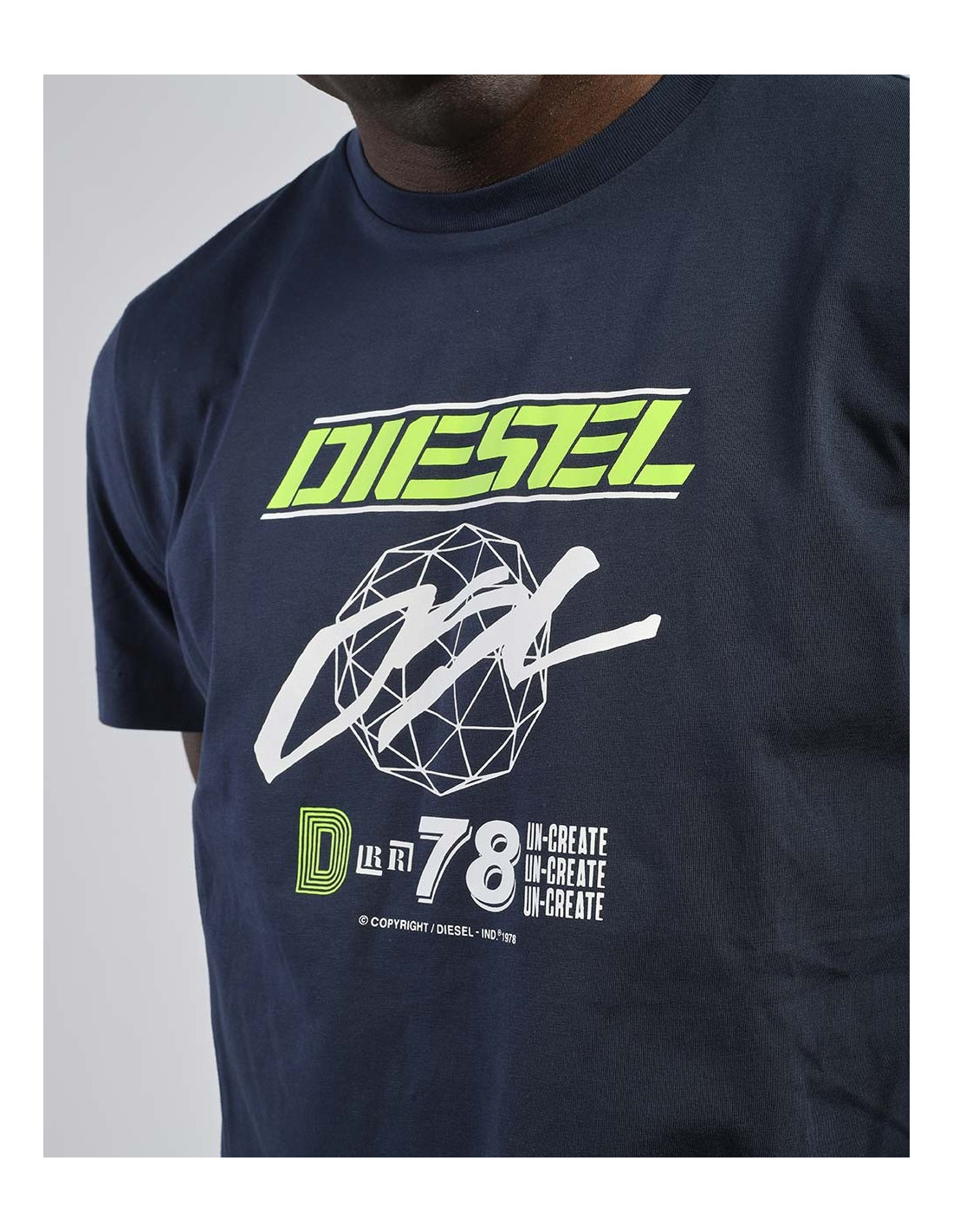 関税込【DIESEL】Diegos K38 short sleeve T-shirt★Grey★ロゴ DIESEL T-Diegos-K38 T-shirt Men's MEDIUM Short Sleeve Crew
