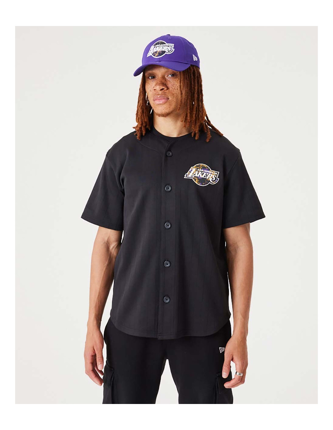 New Era Black Baseball Jersey Short Sleeves T-Shirt