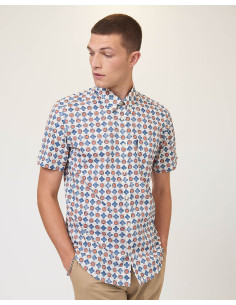 BEN SHERMAN Ss Distressed Retro Print - Camisa