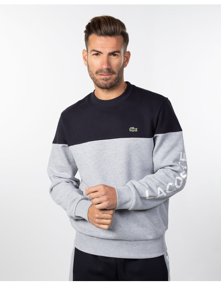 Lacoste central sale panel crew sweatshirt