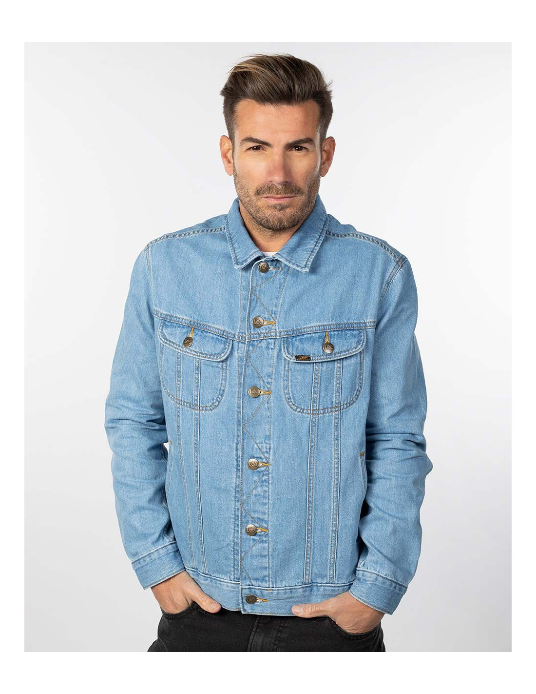 定価2.6万 OJOS オホス Span Denim Rider Jacket LEE Rider Jacket - Denim jacket