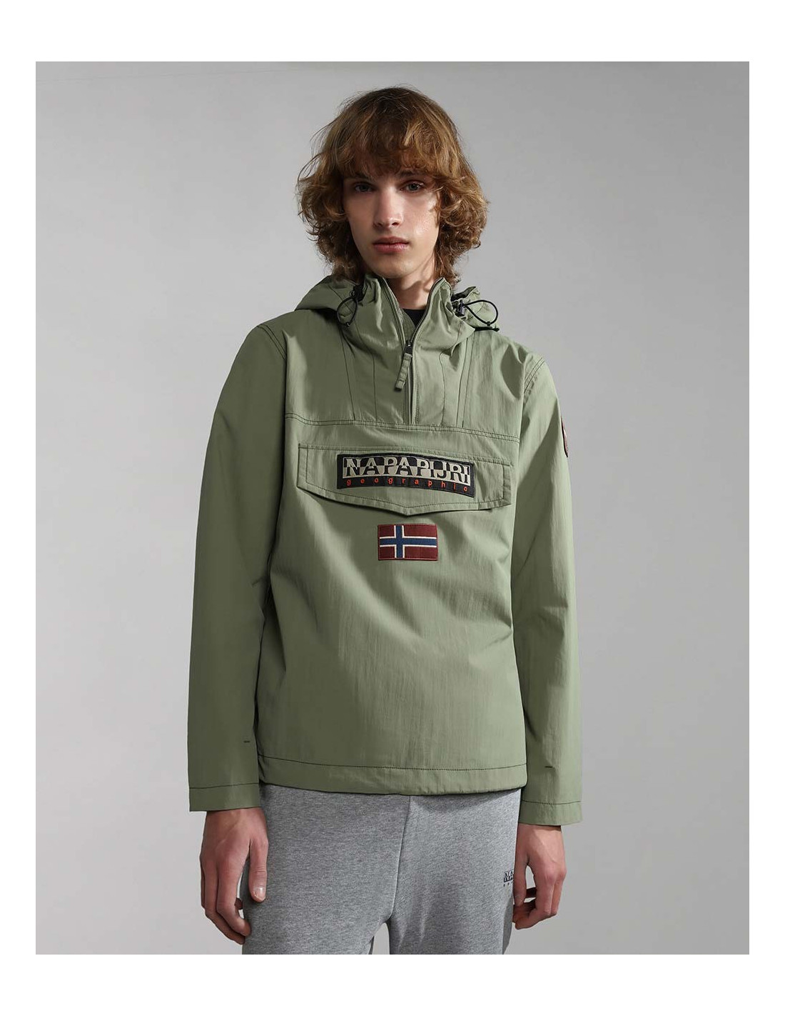 Napapijri Rainforest Ripstop Anorak Jacket - Green Lichen