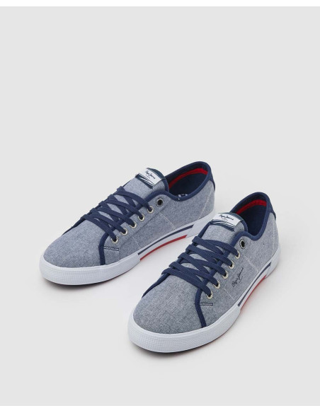 PEPE JEANS Brady Homme Chambray - Baskets