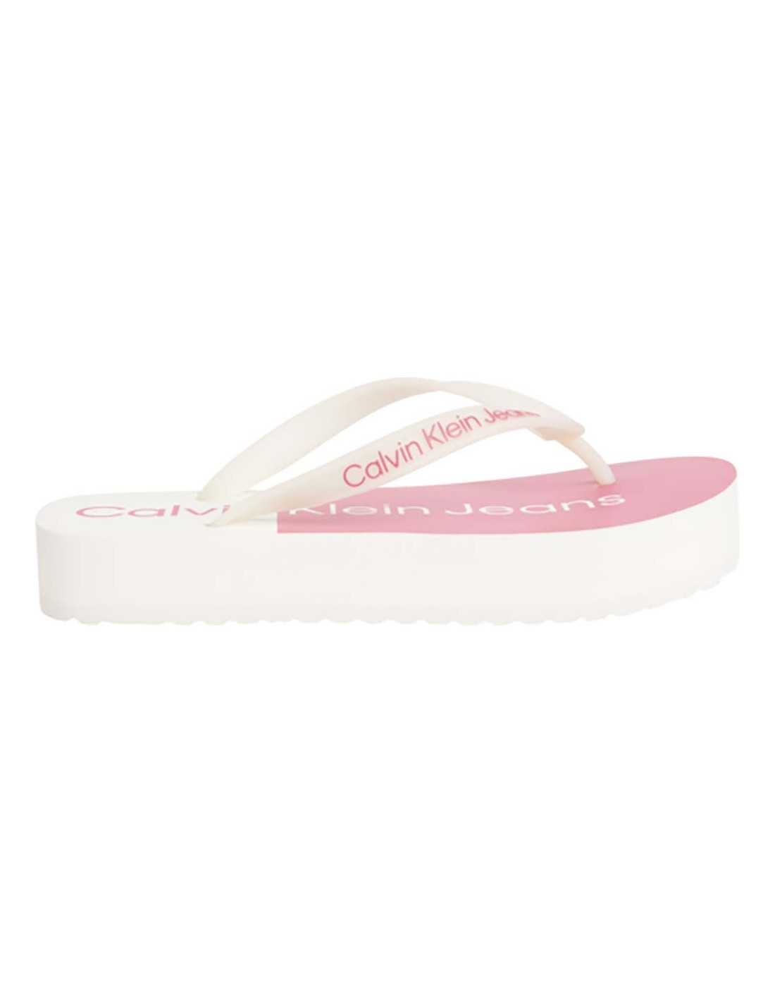 Calvin klein best sale white flip flops