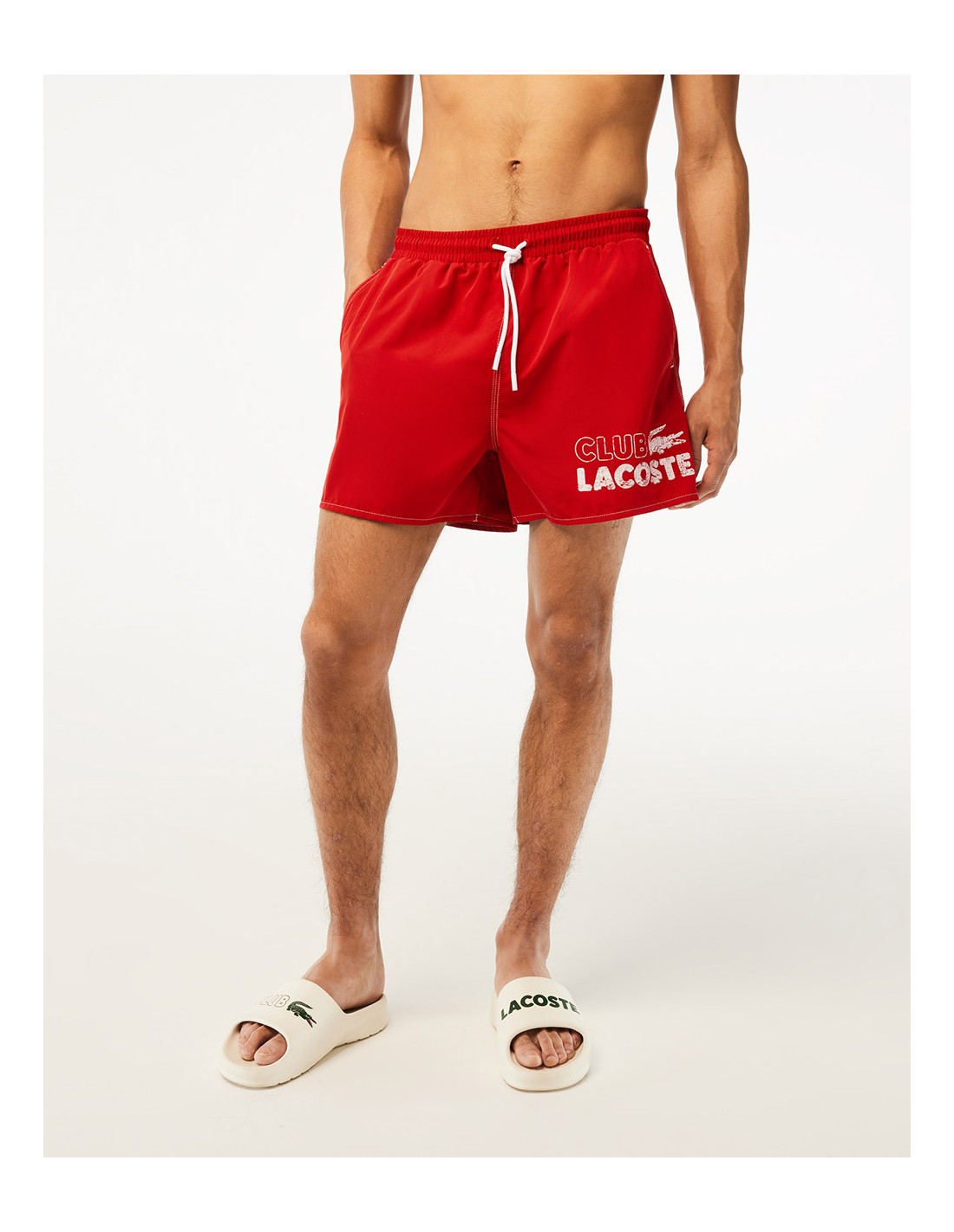 Maillot de bain lacoste rouge discount