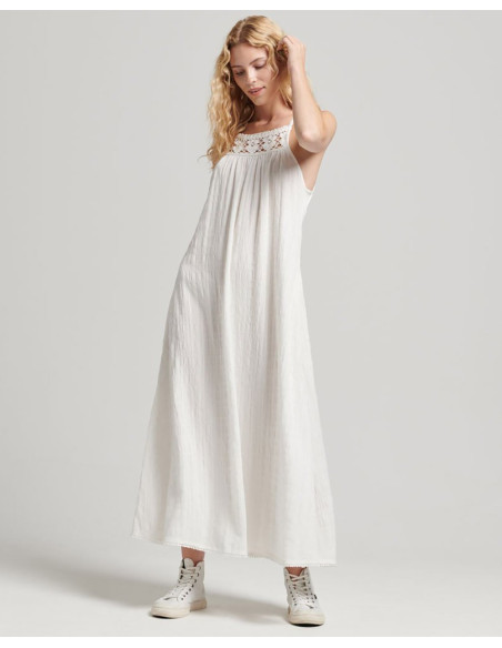 SUPERDRY Vintage - Robe caraco longue dos nu