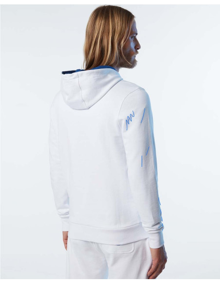 NORTH SAILS Kapuzenpullover mit durchgehendem Reißverschluss und Logo – Sweatshirt