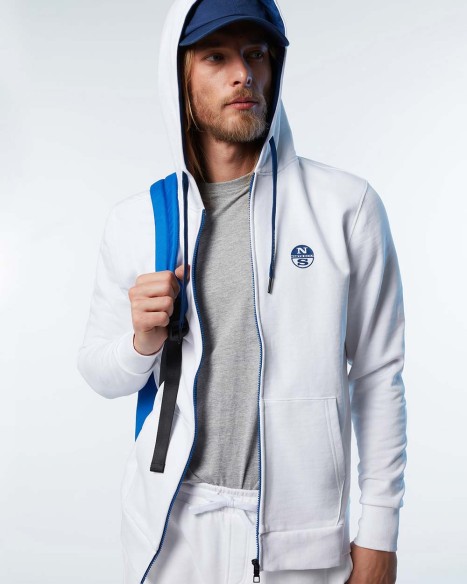 NORTH SAILS moletom com capuz e zíper completo com logotipo - moletom