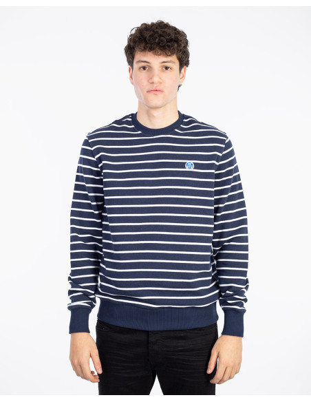 NORTH SAILS Crewneck Sweathsirt With Stripes - Sudadera