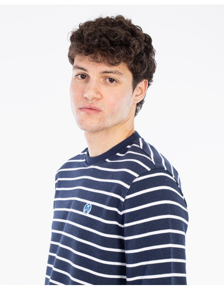 NORTH SAILS Crewneck Sweathsirt With Stripes - Sudadera