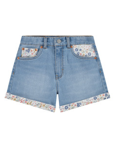 LEVI'S Print Block Mom - Pantaloncini in denim