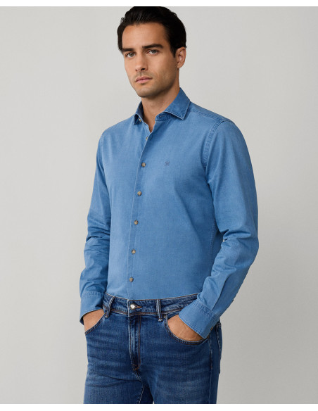 HACKETT Ess Denim Mid - Camisa vaquera