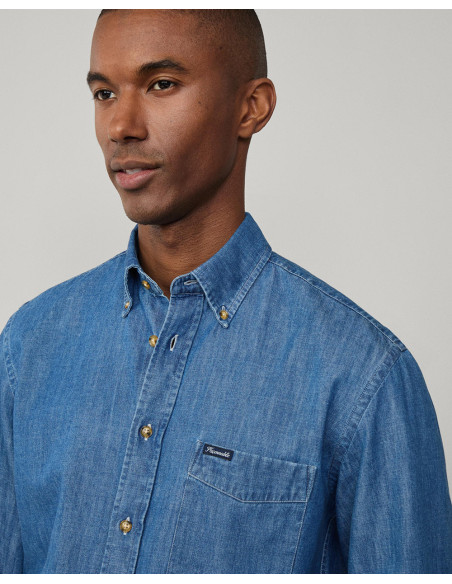 FAçONNABLE Cl Bd Indigo Twill - Denim Shirt