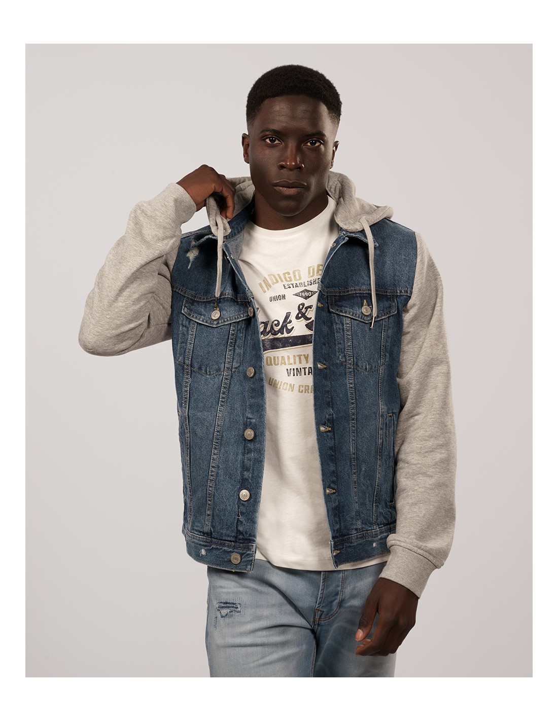 Jack Jones Mens Button Up Denim Jacket Comfort-Fit Long Sleeve Jean Jacket  S-XL | eBay