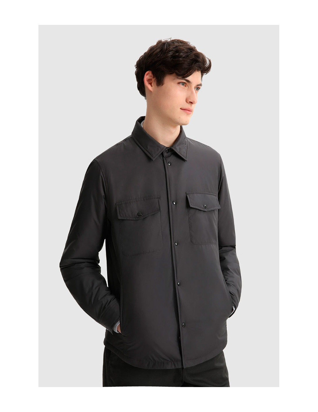 Men's Alaskan Padded Check Overshirt in Recycled Italian