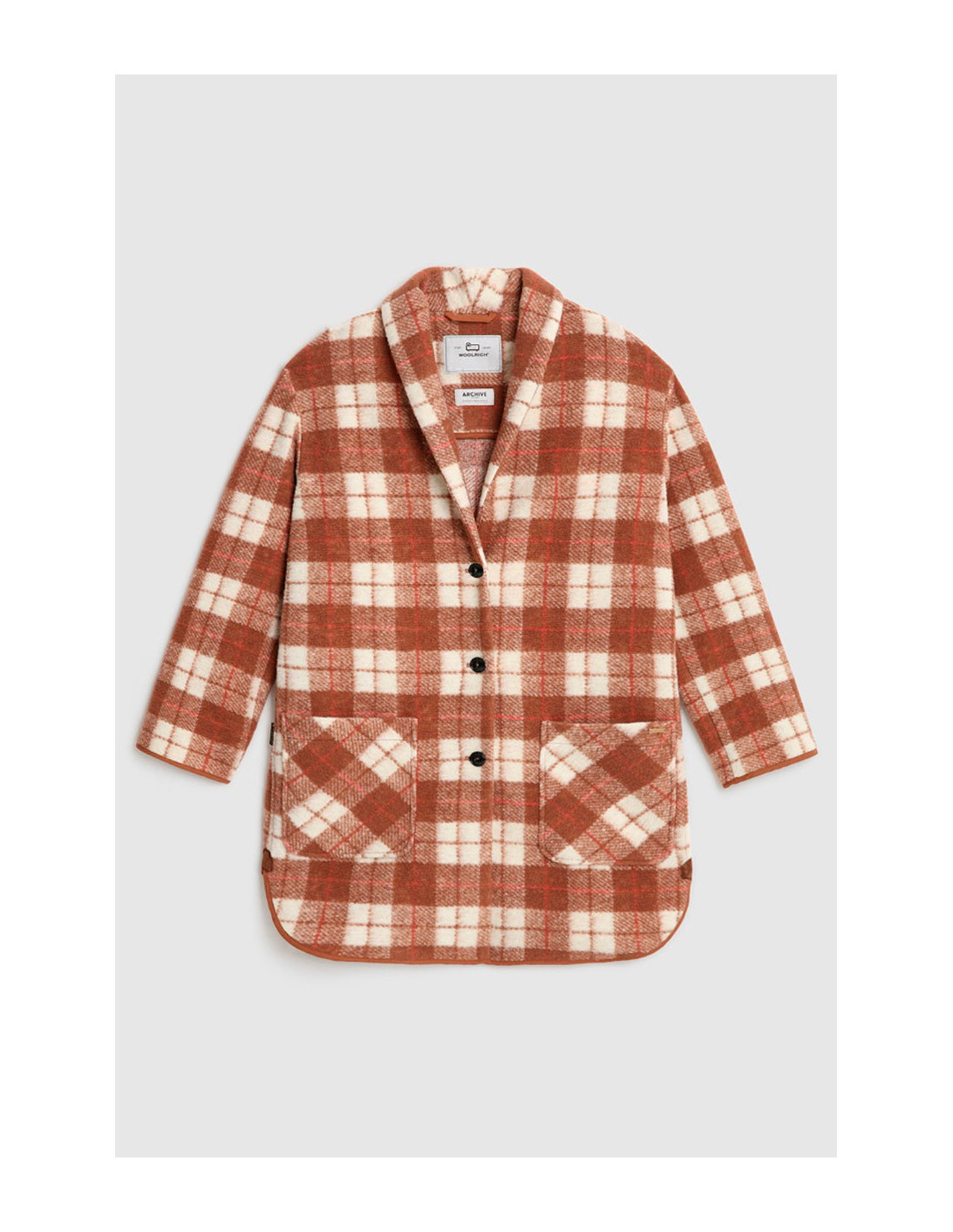 【送料&関税込】Woolrich gentry Coat Women's Gentry Long Check Coat with Hood brown | Woolrich US